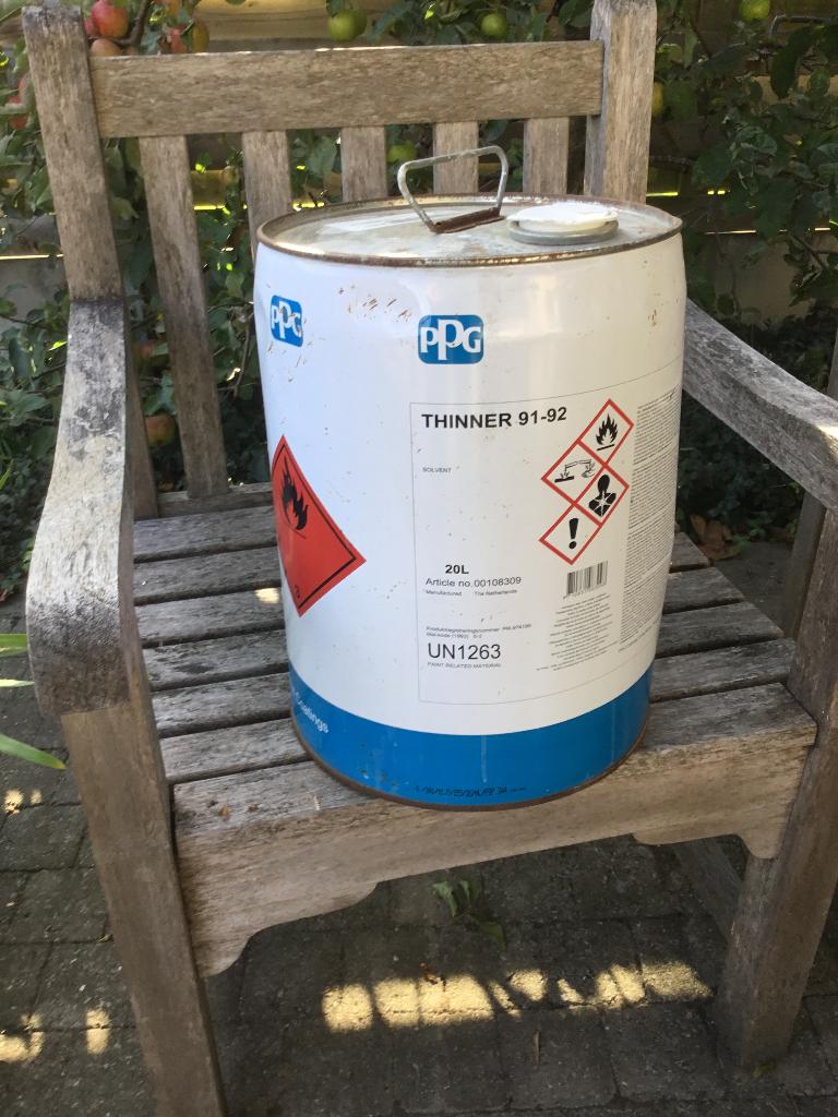 Vat thinner 20 liter, Ophalen