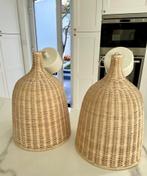 2 rotan hanglampen, Huis en Inrichting, Ophalen of Verzenden, Zo goed als nieuw