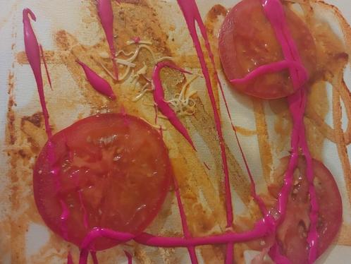 TOMATE HARISA ET ACRYLIQUE, Antiquités & Art, Art | Autres Art, Envoi