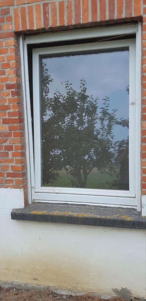 PVC  ramen wit., Doe-het-zelf en Bouw, Raamkozijnen en Schuifdeuren, Gebruikt, Raamkozijn, Kunststof, Inclusief glas, Ophalen