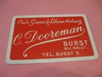 Oude losse speelkaart likeurstokerij Dooreman , Burst (74), Enlèvement ou Envoi, Comme neuf, Carte(s) à jouer