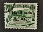Peru 1948 -  landchap - opdruk Habilitado 5c, Postzegels en Munten, Ophalen of Verzenden, Gestempeld, Zuid-Amerika