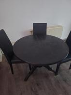 Ronde zware degelijke tafel en zesde stoelen., Huis en Inrichting, Complete eetkamers, Ophalen