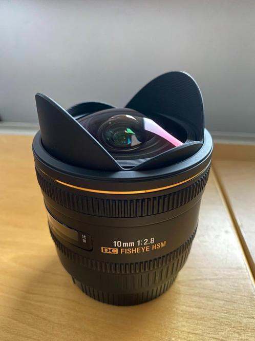Sigma 10mm F/2.8 Fisheye monture Canon, Audio, Tv en Foto, Foto | Lenzen en Objectieven, Zo goed als nieuw, Groothoek Fisheye-lens