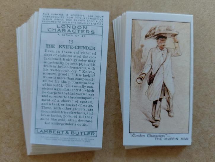 London Characters complete set 25 chromos REPRO 1992, Collections, Photos & Gravures, Comme neuf, Autres sujets/thèmes, 1980 à nos jours