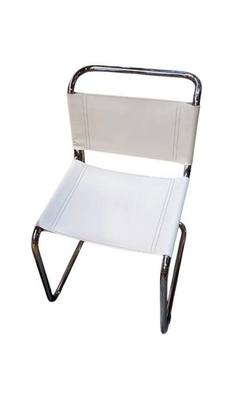 Chaise thonet S33 en cuir modèle blanc, Huis en Inrichting, Stoelen, Zo goed als nieuw, Leer, Wit, Ophalen