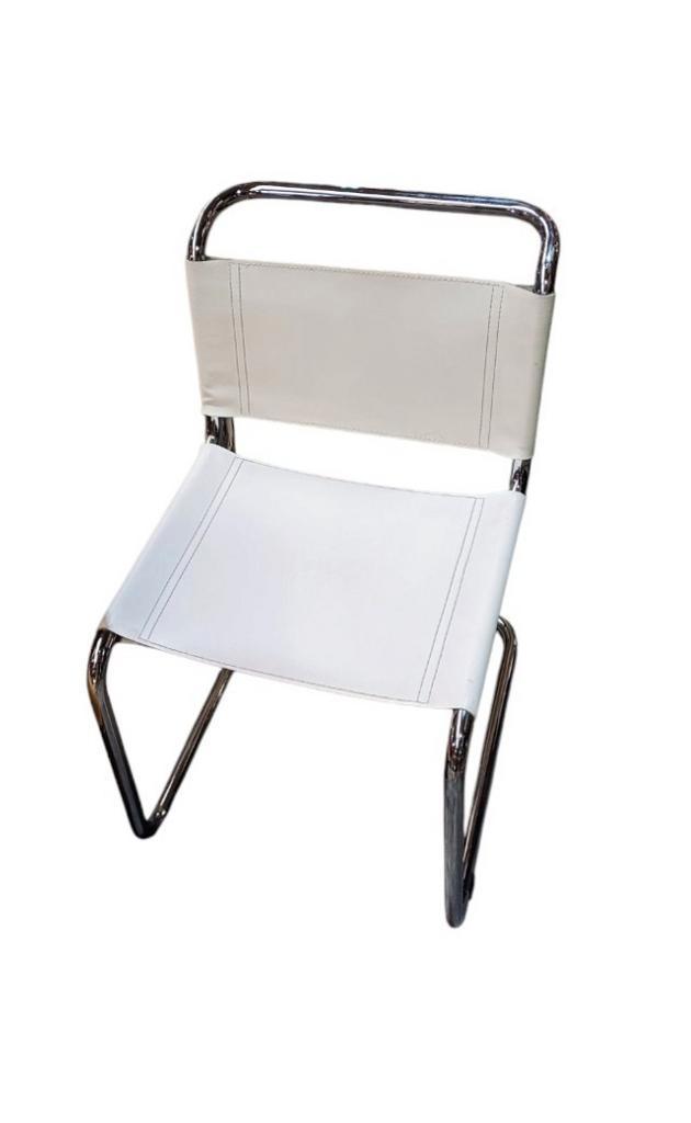 Chaise thonet S33 en cuir modèle blanc, Huis en Inrichting, Stoelen, Zo goed als nieuw, Leer, Wit, Ophalen