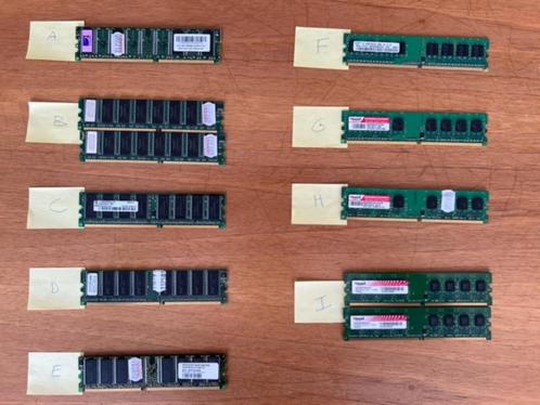 RAM geheugen DIMM diverse capaciteiten, Informatique & Logiciels, Mémoire RAM, Comme neuf, Desktop, Autres types, Enlèvement ou Envoi