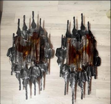 vintage xl brutalist  Ahlström & Ehrlich wandlampen set beschikbaar voor biedingen