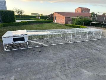 Groot konijnenhok in INOX - 6m x 1,28m x 0,65m beschikbaar voor biedingen