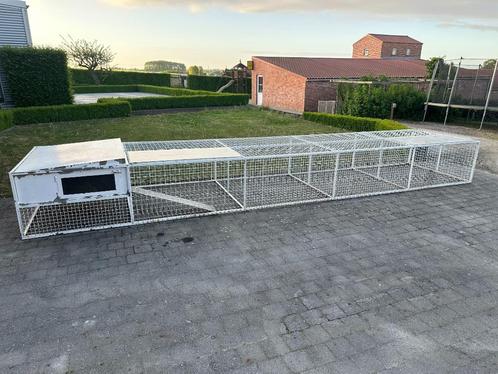 Groot konijnenhok in INOX - 6m x 1,28m x 0,65m, Dieren en Toebehoren, Knaagdieren en Konijnen | Hokken en Kooien, Gebruikt, Kooi