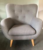 Fauteuil en tweezits bank - grijs - Scandinavische stijl, Huis en Inrichting, Zetels | Zetels, Ophalen, Hout, Minder dan 75 cm