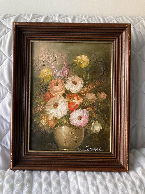 Prachtig schilderij Stillevan met bloemen "Gustavus"., Antiek en Kunst, Kunst | Schilderijen | Klassiek, Ophalen of Verzenden