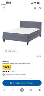 Boxspring Ikea - Säbövik 140 x 200, Enlèvement ou Envoi, Comme neuf