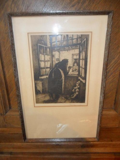 Ets van Romeo Dumoulin, (Doornik 1883 - Brussel 1944), Antiek en Kunst, Kunst | Etsen en Gravures, Ophalen of Verzenden