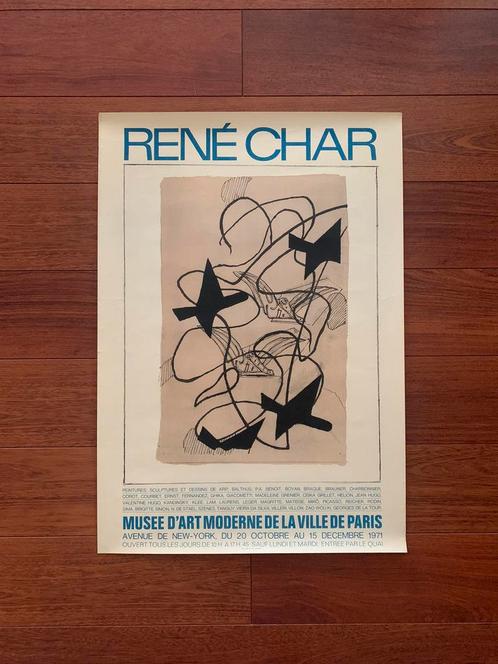 Affiche Vintage RENÉ CHAR (1971), Collections, Posters & Affiches