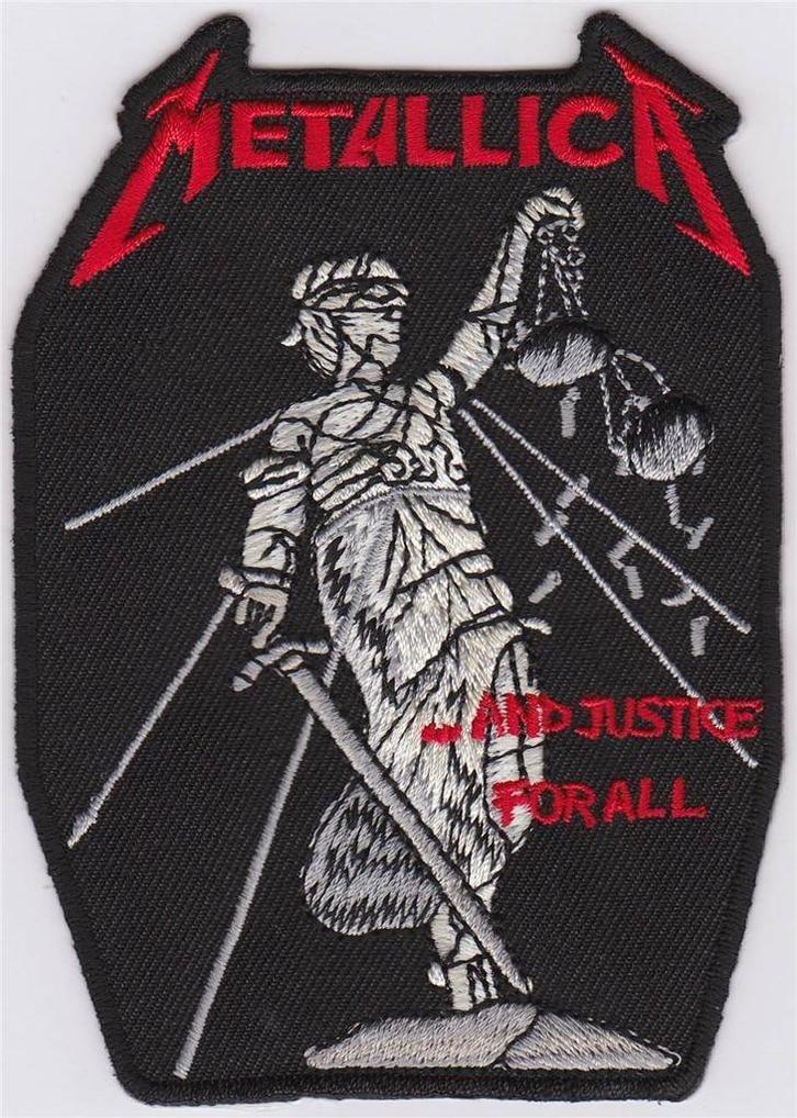 Metallica and justice for all stoffen opstrijk patch embleem, Verzamelen, Muziek, Artiesten en Beroemdheden, Nieuw, Kleding, Verzenden