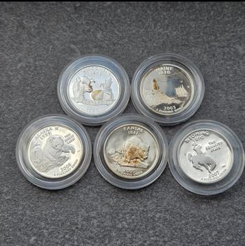 Verenigde Staten. 5x 1/4 Dollar diverse jaren beschikbaar voor biedingen