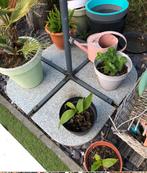 4 granieten parasol tegels stenen, Ophalen of Verzenden, Gebruikt, Zweefparasol