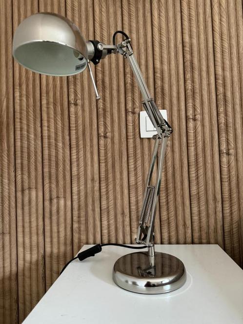 IKEA FORSÅ Bureaulamp, vernikkeld, Huis en Inrichting, Lampen | Tafellampen, Zo goed als nieuw, Minder dan 50 cm, Kunststof, Metaal