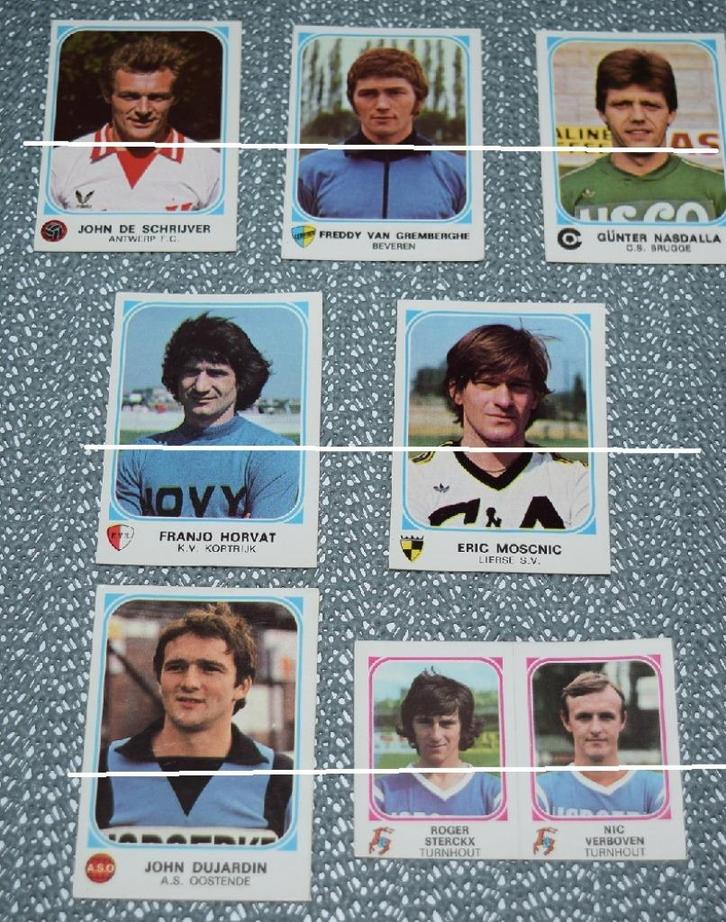 Panini / Football 77 / Lot van 7 stickers, Verzamelen, Sportartikelen en Voetbal, Zo goed als nieuw, Poster, Plaatje of Sticker