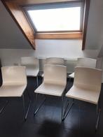 6 witte stoelen, Huis en Inrichting, Ophalen, Kunststof, Kunstleer, Wit