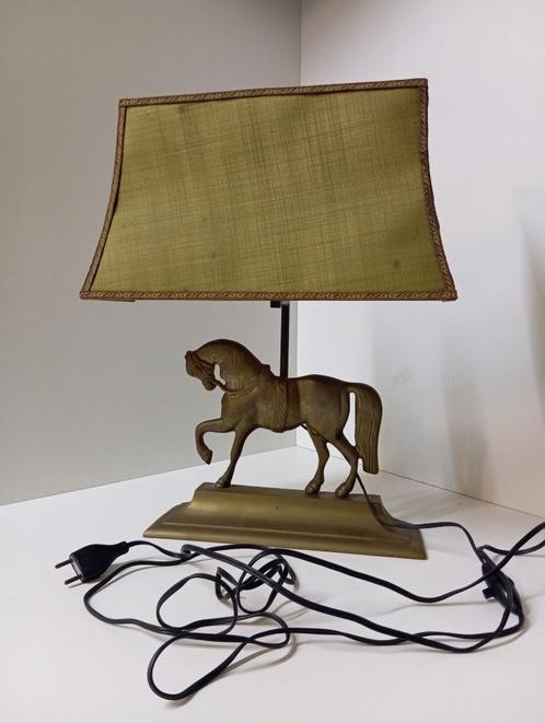 oude tafellamp brons beeld paard lamp, Antiek en Kunst, Antiek | Brons en Koper, Brons, Ophalen of Verzenden