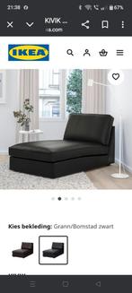kivik chaise longue leder, Ophalen, Gebruikt, Zwart