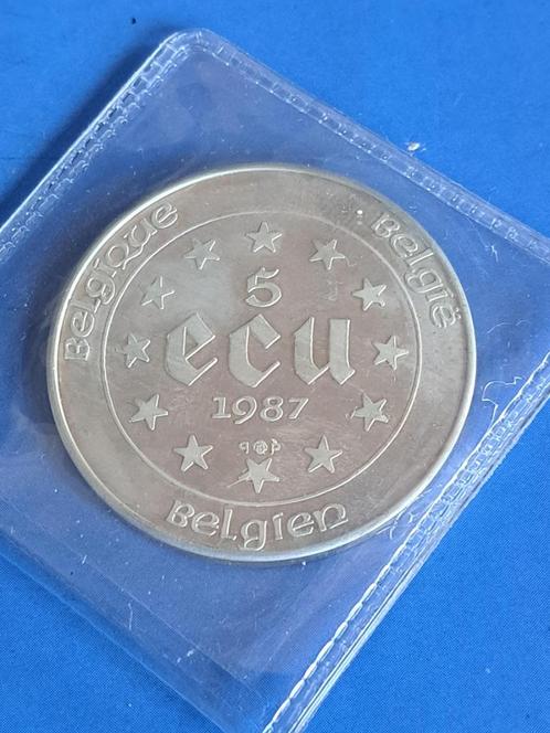 1987 België 5 écu zilver Proof Verdrag van Rome, Postzegels en Munten, Munten | België, Losse munt, Zilver, Zilver, Verzenden