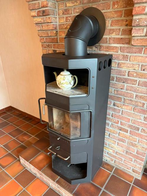 Houtkachel 10kW + kachelpijp 8m, Huis en Inrichting, Kachels, Gebruikt, Houtkachel, Ophalen