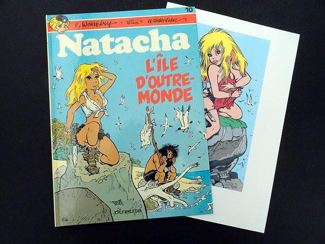 Natacha T10 + XL - L'île d'outre-monde - Walthéry -EO1984, Livres, BD, Envoi