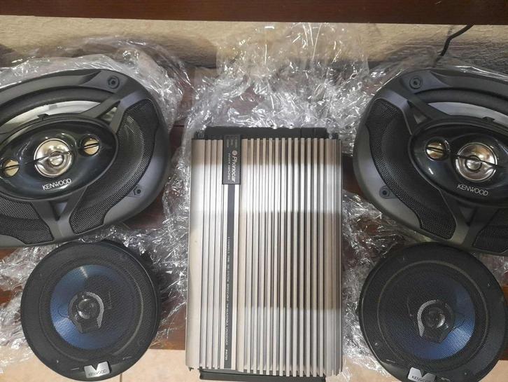 phonocar PH750 versterker + Kenwood speaker set – NIEUW!, Auto diversen, Autospeakers, Nieuw, Ophalen