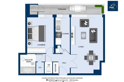 Appartement te koop in Jette, 1 slpk, Immo, Huizen en Appartementen te koop, Appartement, D