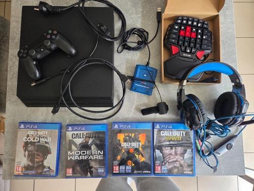 PS4 Pro 1T, Games en Spelcomputers, Spelcomputers | Sony PlayStation 4, Zo goed als nieuw, Pro, 1 TB, Met 1 controller, Met games