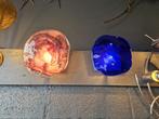 Wandlamp in blauw geblazen Murano-glas, jaren 70, Ophalen of Verzenden