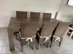 Eettafel met 6 stoelen, Maison & Meubles, Tables | Tables à manger, Rectangulaire, 50 à 100 cm, Enlèvement, 150 à 200 cm