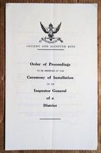 Installation of an Inspector General of a District - 1950, Livres, Ésotérisme & Spiritualité, Autres sujets/thèmes, Arrière-plan et information