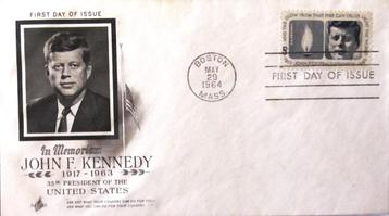 FDC BEROEMDE PERSONEN- U.S.A.- IN MEMORIAM- JOHN F. KENNEDY. beschikbaar voor biedingen