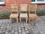 3 massief houten mandalay weba stoelen, Utilisé, Enlèvement ou Envoi