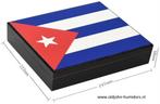 H39 HUMIDOR MET CUBA VLAG - MAGNETISCH DEKSEL - SIGARENKIST, Verzenden, Nieuw, Tabaksdoos of Verpakking