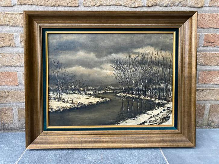 2 x schilderij, gesigneerd, winterzicht /bosgezicht, Antiek en Kunst, Kunst | Schilderijen | Klassiek, Ophalen of Verzenden