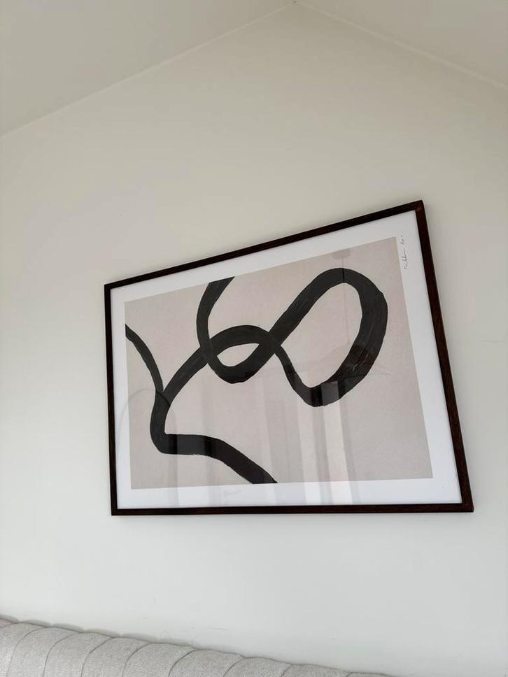 Cadre bois + poster abstrait 70x50 / Houten lijst + poster, Antiek en Kunst, Kunst | Schilderijen | Abstract, Ophalen