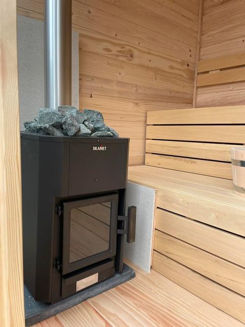 Houtgestookte saunakachel compleet. Sauna kachel + 3m pijp., Sport en Fitness, Sauna, Ophalen of Verzenden