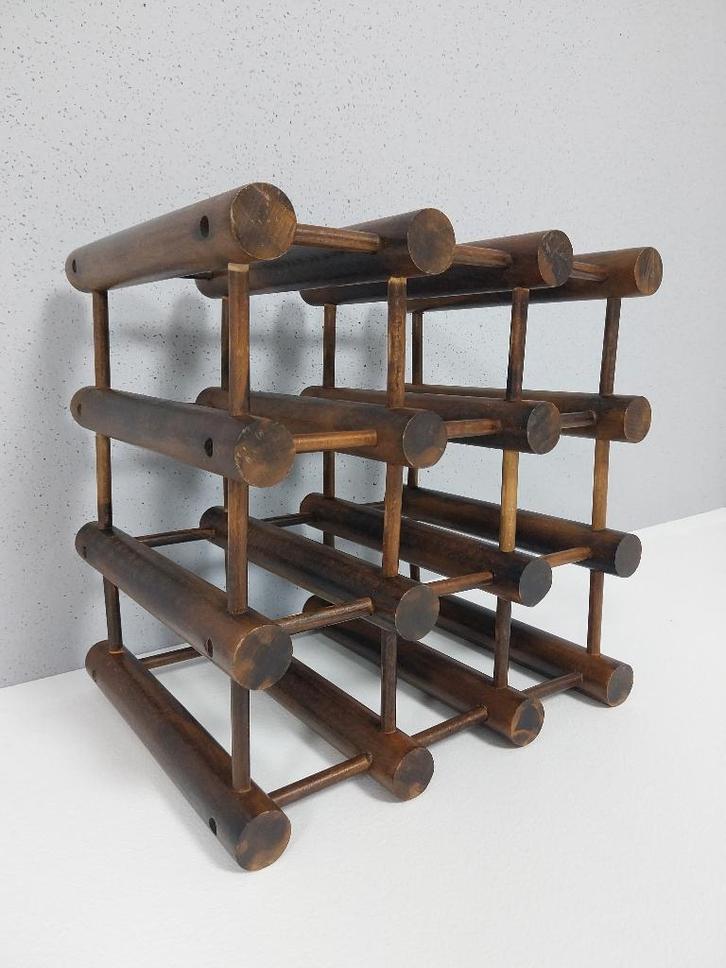 Vintage Spaans Houten Wijnrek, Huis en Inrichting, Woonaccessoires | Wijnrekken, Gebruikt, Minder dan 50 cm, Hout, 5 tot 15 flessen