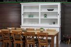 Nieuwe witte kasten - buffetkast en vitrinekast bij TEAK2, Ophalen of Verzenden, Nieuw, Teakhout, Met klep(pen)