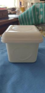 vlootje margarine Becel zwaar wit glas vintage, Ophalen of Verzenden