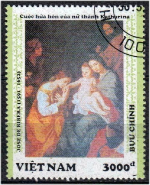 Vietnam 1992 - Yvert 1337 - Spaanse schilders (ST), Postzegels en Munten, Postzegels | Azië, Gestempeld, Verzenden