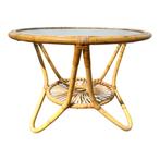 Vintage design ronde salontafel, Rohé Noordwoolde, jaren 60s, 50 tot 100 cm, Minder dan 50 cm, Rond, Gebruikt