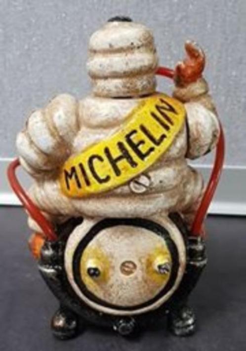 Michelin compressor retro ijzeren reclame decoratie beeld, Collections, Statues & Figurines, Utilisé, Autres types, Enlèvement ou Envoi