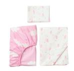 Dekbedset babybed : wit - roze met wolken / ikea, Ophalen of Verzenden, Wit, Dekbedovertrek